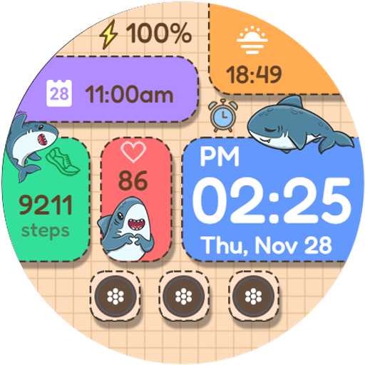 Cute Shark Blocks Logo