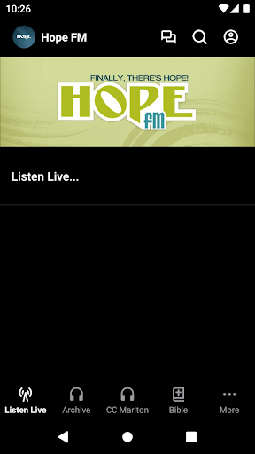Android application Hope FM screenshort