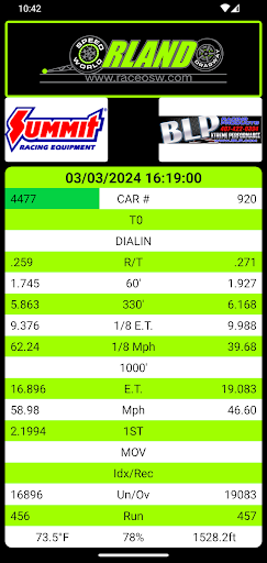 Android application RaceOSW screenshort