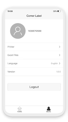 Android application Comer Label screenshort