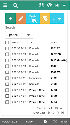 Android application b.tree - Beekeeping Database screenshort