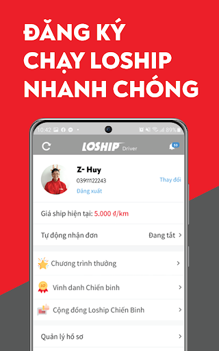 Android application Loship Chiến binh screenshort