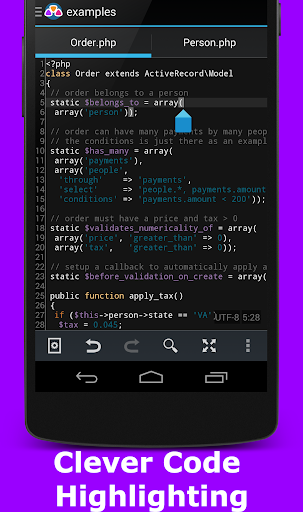 Android application AWD - PHP/HTML/CSS/JS IDE screenshort