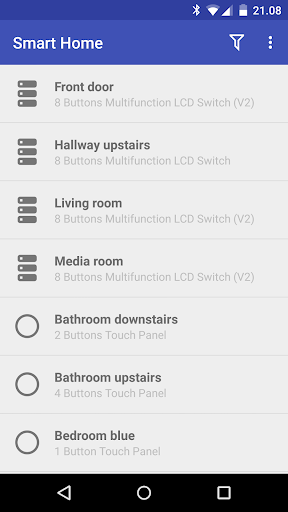 Android application Smart Home for HDL Buspro screenshort