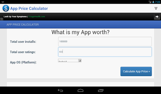 App Price Calculator Screenshot