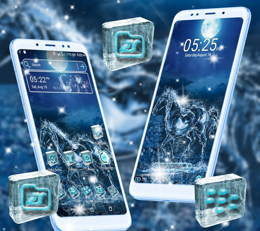 Android application Blue Ice Horse Launcher Theme screenshort