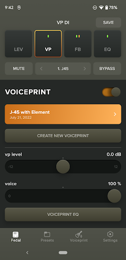 Android application LR Baggs AcousticLive screenshort