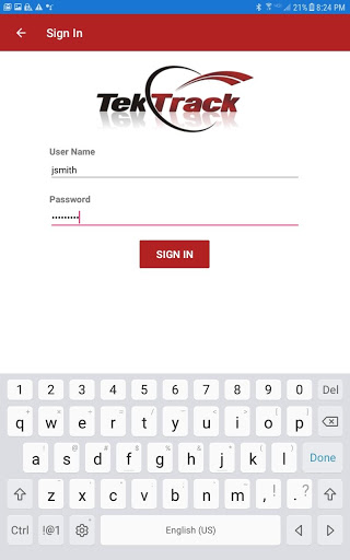 Android application TekTrack Package Tracking (for screenshort