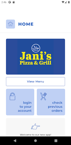 Android application Janis Pizza & Grill screenshort