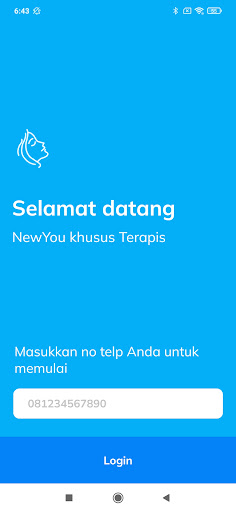 Android application NewYouHomeClinic Terapis screenshort
