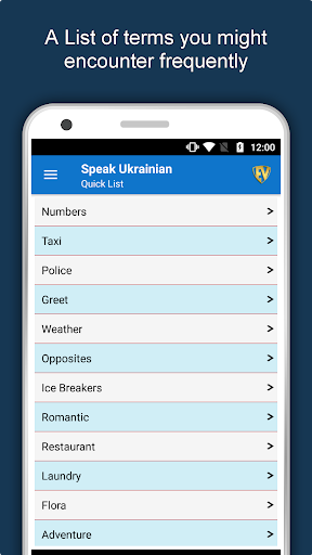 Screenshot of Learn Ukrainian Language App