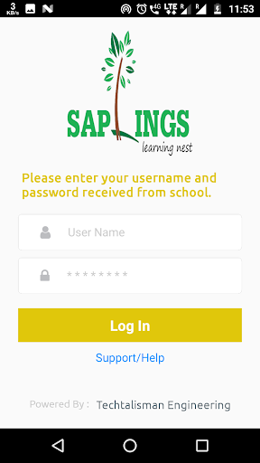 Android application Saplings Parent App screenshort