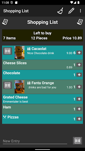Shopping List Screen 2