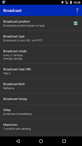 Android application UGL Broadcast Plug-in screenshort