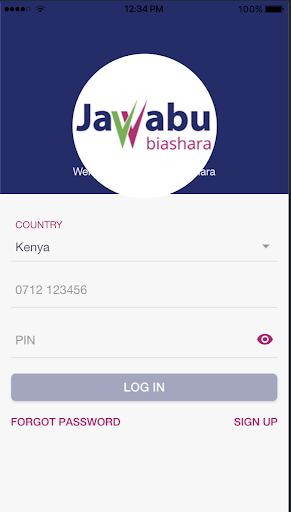 Jawabu Biashara Screen 2