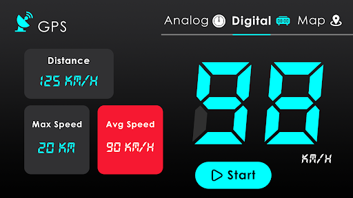 Android application GPS Speedometer: Speedometer screenshort