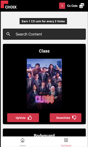 Android application Choix screenshort