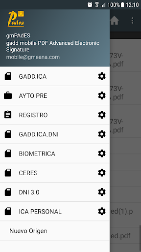 Android application gmPAdES screenshort