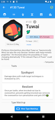 Tempedia - Temtem Encyclopedia Screen 2
