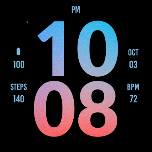 Big Red Blue Sky Watch Face screenshot 3