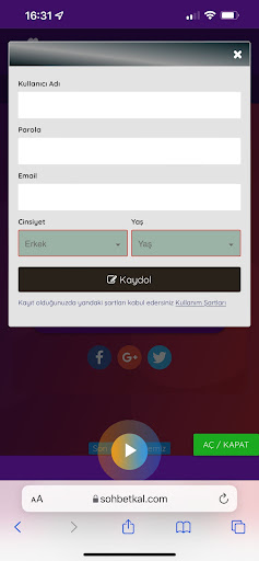 Android application Sohbetkal Mobilchat screenshort