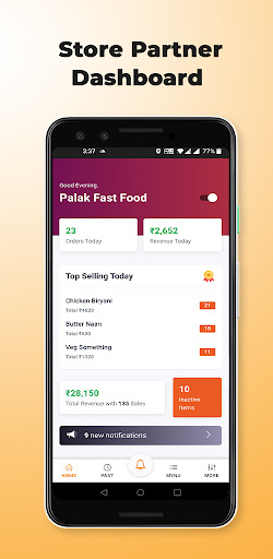 Android application vegafood Store Partner screenshort