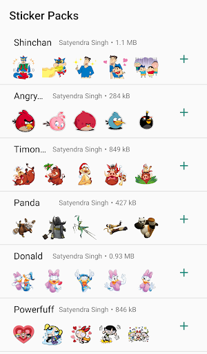 Android application Cartoon Stickers for Whatsapp screenshort