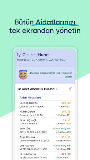 Android application Aidatım screenshort