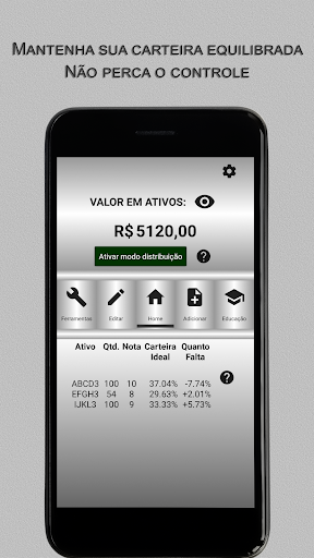 Android application Balanço de Carteira Ações FII screenshort
