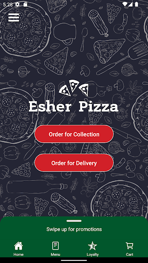 Android application Esher Pizza screenshort