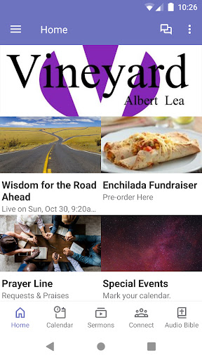 Android application Albert Lea Vineyard Church screenshort