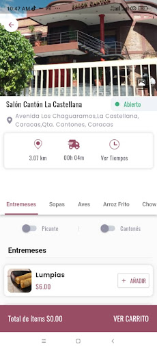 Salón Cantón Delivery Screen 2