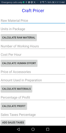 Craft Pricer Screen 2