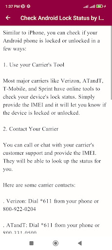 Guide For Mobile IMEI Unlock Screen 3