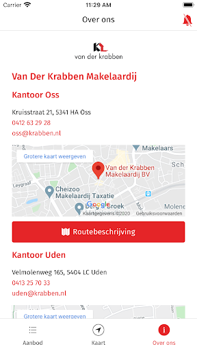 Android application Krabben Makelaardij screenshort