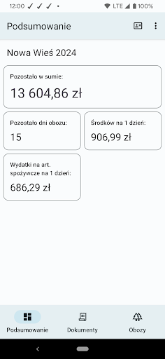 Android application Wydatki Obozowe screenshort