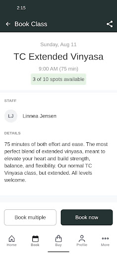 Screenshot of Take Care Yoga