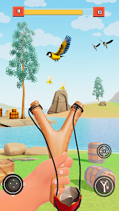 Slingshot 3D: 銃を撃つゲーム 鳥狩ゲーム