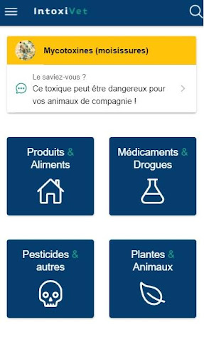 Android application IntoxiVet screenshort