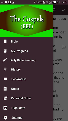 Android application The Four Gospels BBE Bible screenshort