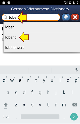German-Vietnamese Dictionary++ Screen 2