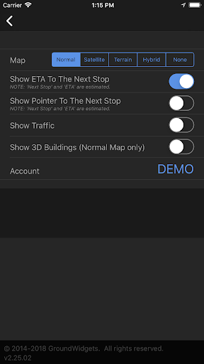 Gateway Global Shuttle Tracker Screen 3