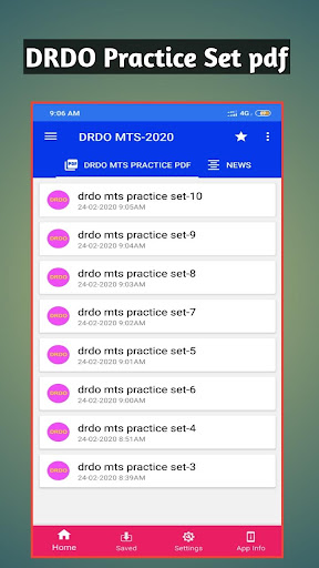Android application drdo mts Practice set-2024 screenshort