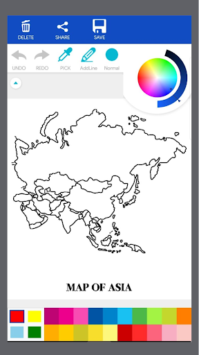 Android application World Map Coloring Book screenshort