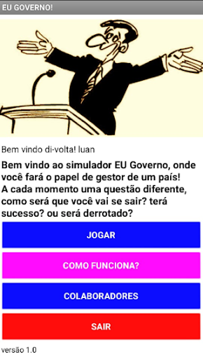Android application JOGO EU GOVERNO! screenshort
