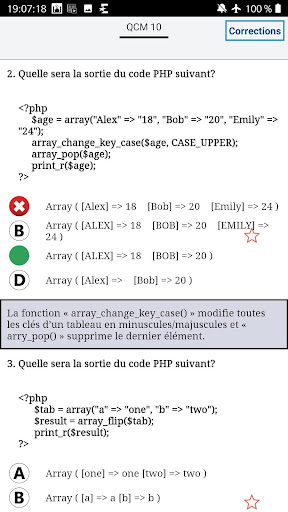 QCM PHP Entrainement avec expl Screen 3