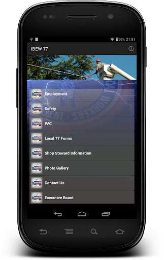 Android application IBEW 77 screenshort