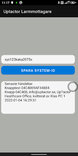 Uptactor Larmmottagare Screen 2