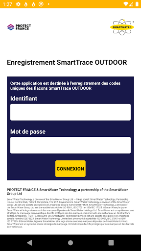 Android application Enregistrement PMC Outdoor screenshort
