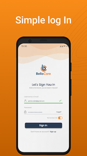 Android application BelloCare screenshort